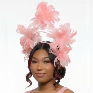 Beloved Millinery Pretty Unique Pink Feathers Fascinator Tea Brunch Derby Bridal